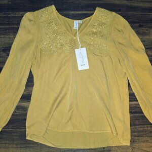 New With Tags- Women's Joie Mustard Yellow Blouse